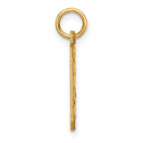 14k Medium Diamond-cut Number 0 Charm