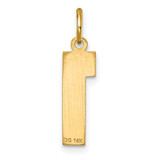 14k Medium Diamond-cut Number 1 Charm