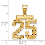 14k Medium Diamond-cut Number 25 Charm