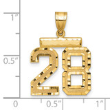 14k Medium Diamond-cut Number 28 Charm