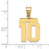 14k Medium Polished Number 10 Charm