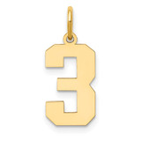 14k Medium Polished Number 3 Charm - LM-5E8B2D67-9357