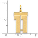 14k Medium Satin Number 11 Charm