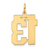 14k Medium Satin Number 13 Charm