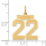 14k Medium Satin Number 22 Charm