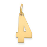 14k Medium Satin Number 4 Charm
