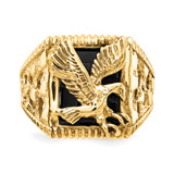 14k Men's Onyx Eagle Ring
