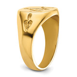 14k Men's Polished and Grooved (No Enamel) Masonic Ring
