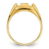 14k Men's Polished and Grooved Masonic Ring Mounting - Y4-0271C381-2114
