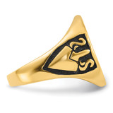 14k Men's Polished and Grooved with Black Enamel Masonic Ring - Y4-51C8EA14-6774