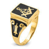 14k Men's Polished and Textured (No Enamel) Masonic Ring