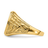 14k Men's Polished and Textured 14x12mm Oval Masonic Men's Mounting