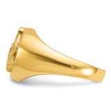 14k Men's Polished and Textured AA Quality Diamond Masonic Ring