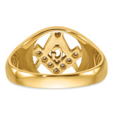 14k Men's Polished and Textured AA Quality Diamond Masonic Ring