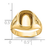 14k Men's Polished and Textured Masonic Ring Mounting - Y1-4C35CD86-8556