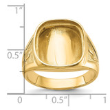 14k Men's Polished and Textured Masonic Ring Mounting - Y1-6FE06B83-2675