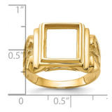 14k Men's Polished and Textured Masonic Ring Mounting - Y1-9BB39CBB-3723