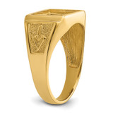 14k Men's Polished and Textured Masonic Ring Mounting - Y4-279E70C0-3588