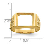 14k Men's Polished and Textured Masonic Ring Mounting - Y4-279E70C0-3588