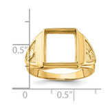 14k Men's Polished and Textured Masonic Ring Mounting - Y4-496BA169-8811