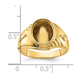 14k Men's Polished and Textured Masonic Ring Mounting - Y4-6A7FC6EA-1152