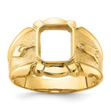 14k Men's Polished and Textured Masonic Ring Mounting - Y4-A6DB19A7-6669