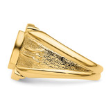 14k Men's Polished and Textured Masonic Ring Mounting - Y4-A6DB19A7-6669