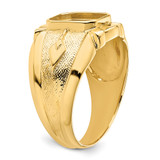 14k Men's Polished and Textured Masonic Ring Mounting - Y4-A6DB19A7-6669