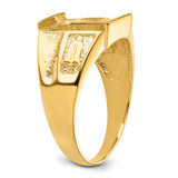 14k Men's Polished and Textured Masonic Ring Mounting - Y4-D8F673B7-1806