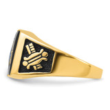 14k Men's Polished and Textured with Black Enamel & Onyx Masonic Ring - Y4-6BFB077F-7928