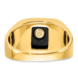 14k Men's Polished and Textured with Black Enamel & Onyx Masonic Ring - Y4-6BFB077F-7928