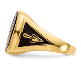 14k Men's Polished and Textured with Black Enamel and Onyx Masonic Ring - Y1-19D65A7F-1407