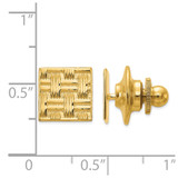 14K Men's Square Basketweave Textured Tie Tac
