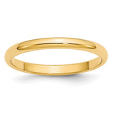 10k Yellow Gold 2.5mm Half Round Wedding Band Size 12
