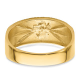 14k Men's with Rhodium Cross Wedding Ring Mounting