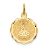 14k Merry Christmas Disc Charm - XA-EB870463-7696