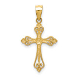 14k Mini Budded Cross Pendant