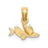 14K Mini Flying Fish Charm