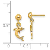 14K Mini Jumping Dolphin Dangle Earrings