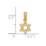 14K Mini Star Of David w/ Engraved Swirl Charm