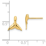 14K Mini Whale Tail Post Earrings