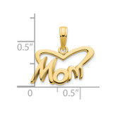 14k MOM Heart Pendant