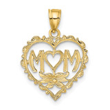 14K MOM in Heart Charm - D3-97512F1E-3884