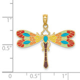 14K Multi Color Enamel Dragonfly Charm - K6-5FBE9170-4980