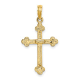 14K Narrow Budded Crucifix Charm