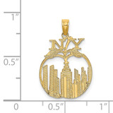 14K New York Skyline in Apple Charm
