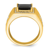 14k Onyx and Diamond Cross Mens Ring - RM-522BB62E-5397