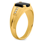 14k Onyx and Diamond Mens Ring - RM-2CA203B0-9241