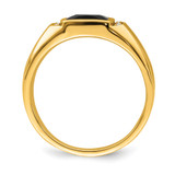 14k Onyx and Diamond Mens Ring - RM-3F56A880-8286