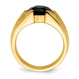 14k Onyx and Diamond Mens Ring - RM-EFC35C0B-7651